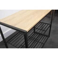 3 Tier Shoe Rack Black Metal With Natural Wood - Brightroom™ -Smart Nest Store GUEST 013d69be 4814 4e67 a4fd 7c871da78098