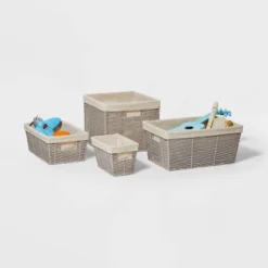 14.75" X 13" X 11" Large Lined Woven Milk Crate Gray - Brightroom™: Decorative Storage Basket, Rectangle, Traditional Style 5 14.75" X 13" X 11" Large Lined Woven Milk Crate Gray - Brightroom™: Decorative Storage Basket, Rectangle, Traditional Style -Smart Nest Store GUEST 054d99f6 5bc4 4b73 87f9 e39da675c247 1