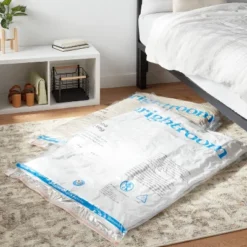 Jumbo 2pc Compression Bags Clear - Brightroom™: Vacuum Seal Storage For Clothing & Bedding, Zipper Closure