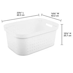 1.5bu Rectangle Modern Laundry Basket - Brightroom™: White Plastic Clothes Basket With Built-In Handles, Medium Size -Smart Nest Store GUEST 139dbc74 c30a 4b9b 9d81 d46fe8160b69