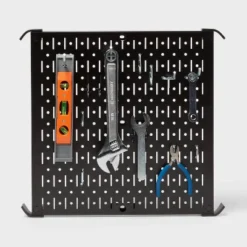 16" Square Metal Pegboard - Brightroom™: Wall & Garage Storage Organizer, Carbon Steel, Black, 100 Lb Capacity -Smart Nest Store GUEST 18317b39 7a8a 4c50 8218 5ba6f930281c
