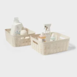 2pk Wave Medium Decorative Basket Cream - Brightroom™ -Smart Nest Store GUEST 18abc29c cd2a 4b08 abdf 83a9eadf43a1