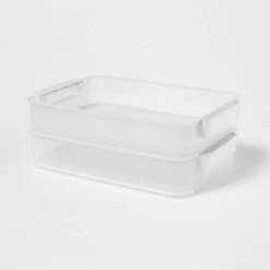 Click In Place 6.7qt Clear Shallow Plastic Storage Bin With White Latch For Home And Office Organization - Brightroom™ -Smart Nest Store GUEST 26e19bcd f9a2 4375 87c1 9d243f92c9d4