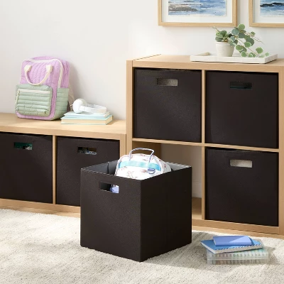 13" Fabric Bin 6pk Black - Brightroom™ 1 13" Fabric Bin 6pk Black - Brightroom™