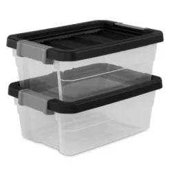 16qt Heavy Duty Latching Clear Storage Box - Brightroom™: Portable Plastic Bin, Universal Storage, Black, Lidded -Smart Nest Store GUEST 30d96dcc cb68 439b 9bd8 2c3b4545597d