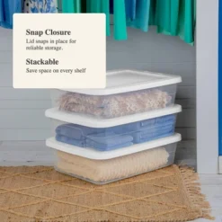 28qt Clear Under Bed Storage Box White - Brightroom™ -Smart Nest Store GUEST 33752212 3bd0 43e7 a857 873cbdc95ff5