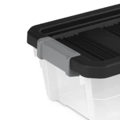 16qt Heavy Duty Latching Clear Storage Box - Brightroom™: Portable Plastic Bin, Universal Storage, Black, Lidded -Smart Nest Store GUEST 34a02fae a48a 473f aef7 b9619635f088
