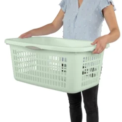 2bu Laundry Basket Green - Brightroom™: Portable Plastic Clothes Organizer With Built-In Handles, 70.4L Capacity -Smart Nest Store GUEST 419217f6 77d4 416a 95d3 5847774d5d91