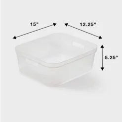 2pk Medium Open Storage Bins Clear - Brightroom™: Plastic Utility Tubs, Portable Universal Storage, 13.2 Volume Capacity -Smart Nest Store GUEST 419d1d1c 1fcb 4894 a179 5649851b4eab