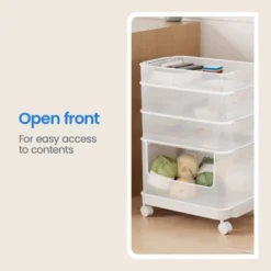 Click In Place 20.7qt Clear Open Front Plastic Storage Bin For Home And Office Organization White Latch - Brightroom™ -Smart Nest Store GUEST 47fdb6bb c277 4b44 8c2c c87ffb451fc4