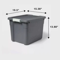 12gal Latching Storage Tote - Brightroom™: Stackable Gray Utility Bin With Lid, Portable Universal Organizer -Smart Nest Store GUEST 48fed73c a16f 46a5 9ad3 94e9c30742ea