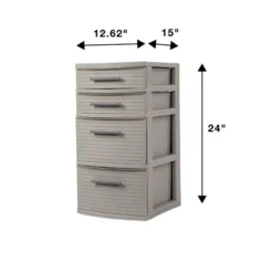4 Drawer Weave Tower Dark Gray - Brightroom™: Plastic Storage Organizer, Portable Utility Drawers, Universal Storage -Smart Nest Store GUEST 59e61d8d 40ff 45b8 b1f4 8e1d9f284647