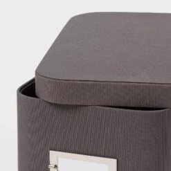Small Decorative Fabric Box Charcoal - Brightroom™: Rectangle, Paper & Polyester, 5" H X 13" D X 7.5" W, Spot Clean -Smart Nest Store GUEST 5d295314 c5cb 44f9 902f ec19e624038c