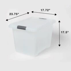 Large Frosted Latching Storage Box - Brightroom™: Stackable Clear Tote, 76L Capacity, Polypropylene, Universal Storage -Smart Nest Store GUEST 5f3a33cb 8af8 4e67 a7ae b359e83eb08e