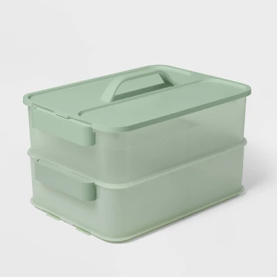 Click In Place 10qt Plastic Storage Bin For Home And Office Organization Green Tint - Brightroom™ 3 Click In Place 10qt Plastic Storage Bin For Home And Office Organization Green Tint - Brightroom™ - Image 3
