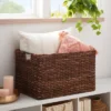 XL Woven Abaca Basket - Brightroom™: Handwoven Storage, Lacquered Finish, Rectangle Floor Crate, 22"x15"x13"