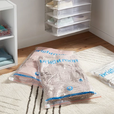 Large 3pc Compression Bags Clear - Brightroom™: Vacuum Seal Storage For Clothes & Bedding, Space Saver 1 Large 3pc Compression Bags Clear - Brightroom™: Vacuum Seal Storage For Clothes & Bedding, Space Saver