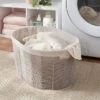 Twisted Paper Rope Oval Laundry Basket - Brightroom™: Gray, Removable Liner, 252 Volume, 2 Handles