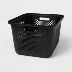 Medium Decorative Plastic Bin With Cutout Handles - Brightroom™ -Smart Nest Store GUEST 7cd07dff 82de 4d68 a827 22c552cbd443