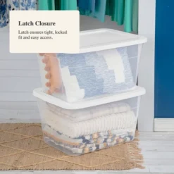56qt Clear Non-Latching Storage Box With White Lid - Brightroom™ -Smart Nest Store GUEST 80e13dd9 8840 44b7 a511 0563ccffa9b3