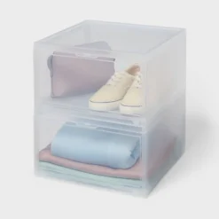 Stackable Large Bin Front Opening Clear - Brightroom™: Transparent Utility Storage, 19 Volume, Stackable -Smart Nest Store GUEST 892f8de3 c577 414b 9fc4 4a3c7ea1d8b8