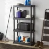 4 Tier Plastic Shelf Unit Black - Brightroom™: Utility Storage Shelves, 55.8" Height, 70 Lbs Capacity, Freestanding