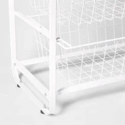 4 Drawer Metal Storage Organizer White - Brightroom™: Steel Utility Storage, Fixed Shelves, Universal Wire Drawers -Smart Nest Store GUEST 95e3afde f6a0 4d5d 9b17 32cd4573c489