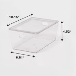4L Stacking Clear Bin With Lid - Brightroom™: PET, Lidded, Stackable, Universal Storage, 10.15"x6.81"x4.52" 7 4L Stacking Clear Bin With Lid - Brightroom™: PET, Lidded, Stackable, Universal Storage, 10.15"x6.81"x4.52" -Smart Nest Store GUEST 97abf7a3 80b7 45fd b0af 06eed6edf00a
