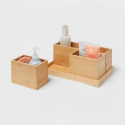 11.25" X 7" X 4.5" Modular Bamboo Vanity Organizer With Magnetic Strip - Brightroom™ -Smart Nest Store GUEST 98293bdb 3a57 4e34 9cc7 1a9571db3738