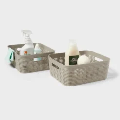 2pk Wave Medium Decorative Basket Gray - Brightroom™ 5 2pk Wave Medium Decorative Basket Gray - Brightroom™ -Smart Nest Store GUEST 9a90595b 9762 4a0a 8121 32425a4a5b90