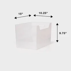 XL Multipurpose Storage Bin Clear - Brightroom™: Polypropylene Utility, 1499 Volume, 9.75" H, 15" W, 10.25" D -Smart Nest Store GUEST 9b2ee6c7 1f9b 4d9b 8f51 e3f0952399f9