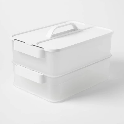 Click In Place 10qt Clear Plastic Storage Bin With White Latch For Home And Office Organization - Brightroom™ 3 Click In Place 10qt Clear Plastic Storage Bin With White Latch For Home And Office Organization - Brightroom™ - Image 3