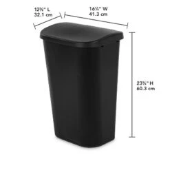 11.3gal Lift Top Waste Basket Black - Brightroom™: Kitchen Trash Can, Fingerprint-Resistant, Indoor Trash Bin -Smart Nest Store GUEST 9db165a7 0493 4c4c b089 67dac64661c4