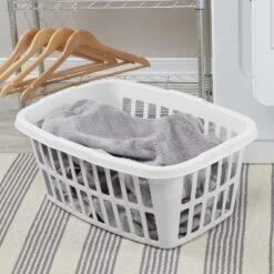 1.5bu Laundry Basket White - Brightroom™: Large Portable Clothes Hamper With Built-In Handles, 52.8L Capacity -Smart Nest Store GUEST 9ebdccc1 3047 4450 8ee0 4f5ec4d123ec