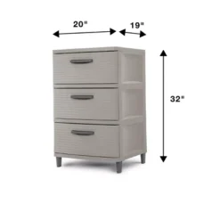 3 Drawer Storage Cabinet Gray - Brightroom™: Plastic Utility Storage Drawers, Universal Organization, No Assembly Required -Smart Nest Store GUEST a2c50798 8e68 47ba b739 503eb0339439