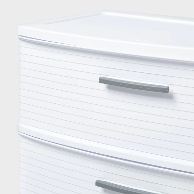 3 Drawer Wide Tower White - Brightroom™ 2 3 Drawer Wide Tower White - Brightroom™ - Image 2