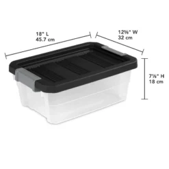 16qt Heavy Duty Latching Clear Storage Box - Brightroom™: Portable Plastic Bin, Universal Storage, Black, Lidded -Smart Nest Store GUEST ae0871b6 5f27 4f07 a864 0d3c84c3cdfc