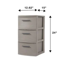 3 Drawer Medium Tower Dark Gray - Brightroom™: Plastic Storage Drawers, Portable Universal Storage, No Assembly Required -Smart Nest Store GUEST bf6392a9 b2b1 474e a697 9d1f08e3c887