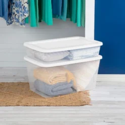41qt Clear Under Bed Storage Box White - Brightroom™ -Smart Nest Store GUEST c39c8946 9357 4a99 97a3 8b169b928f91