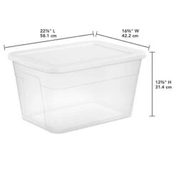 56qt Clear Non-Latching Storage Box With White Lid - Brightroom™