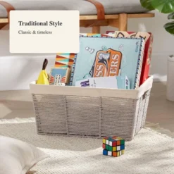 17" X 12" X 8" Large Woven Twisted Paper Rope Tapered Basket Gray - Brightroom™ -Smart Nest Store GUEST c7571cc9 f898 4260 b342 26d81c859c6c