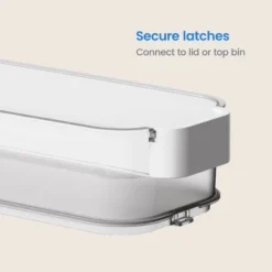 Click In Place 3qt Clear Shallow Slim Plastic Storage Bin With White Latch For Home And Office Organization - Brightroom™ -Smart Nest Store GUEST d901ff7b 37d4 401c 87f5 e3cadb61a7b5