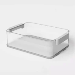 Click In Place 10qt Clear Plastic Storage Bin With White Latch For Home And Office Organization - Brightroom™​