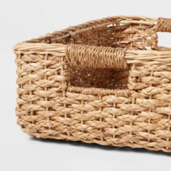 Braided Seagrass Folio Bin - Brightroom™: Handwoven Khaki Storage Basket, Rectangle, 6"x12"x17", Nest Seal Certified -Smart Nest Store GUEST df0e2a3c 81d4 4152 8e4f 126de737c911