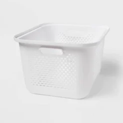 Medium Decorative Plastic Bin With Cutout Handles - Brightroom™ -Smart Nest Store GUEST e1f081c9 83c4 4d3b b49c 871ebffed813