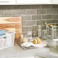 12'' X 12'' X 2" All Purpose Storage Tray - Brightroom™: Clear Plastic Bathroom Organizer Tray -Smart Nest Store GUEST e97967d9 f494 4fbb a8b2 62fc72dca9e6