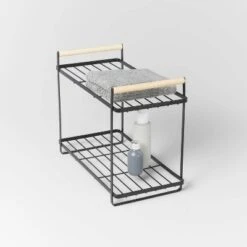 Wood Handle Tiered Vanity Organizer Black - Brightroom™ -Smart Nest Store GUEST ef9f504c 19ce 47b2 a3eb d9c7c36c8651