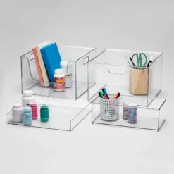 12" X 6" X 4" All Purpose Storage 1/2 Storage Bin - Brightroom™: Clear Plastic Decorative Container, No Assembly Required -Smart Nest Store GUEST f73604e1 d023 486e 87e8 23d09401cc0c