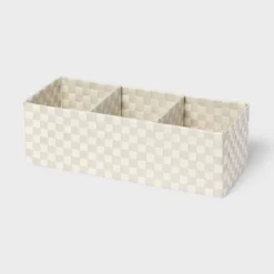 Woven Plastic 3 Compartment Bin - Brightroom™ -Smart Nest Store GUEST fe659558 a8e3 4c0f 90c3 83c445cc2e70